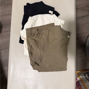 Madewell Black, White, and Tan T-Shirt Trio
